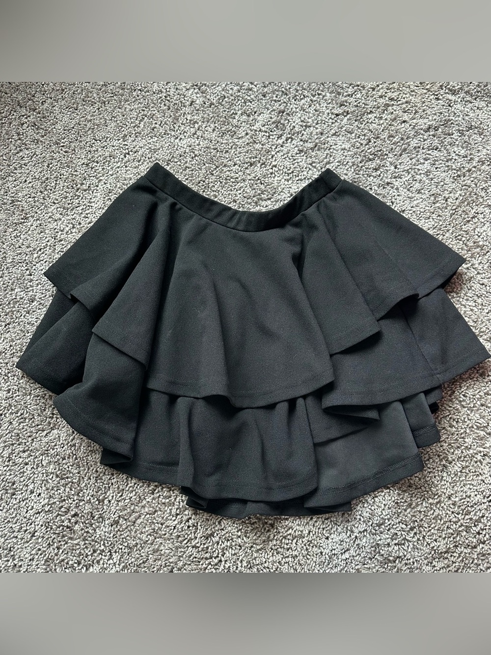 SHEIN Black Tiered Ruffle Mini Skirt